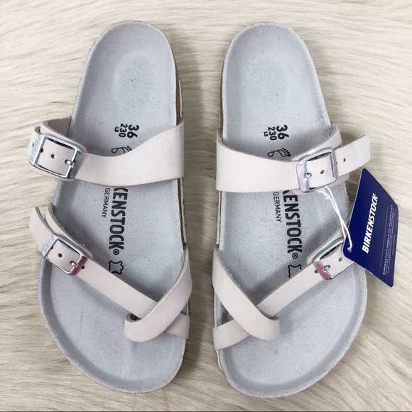 Birkenstock Leather Mayari Off White Sandal Sz 5 - Picture 3 of 8